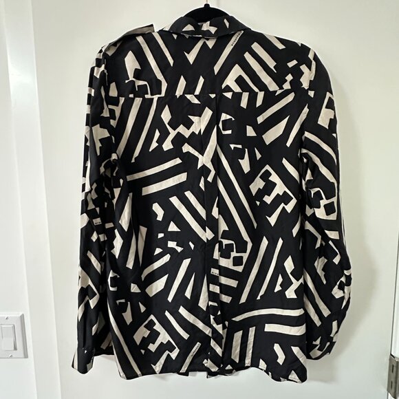 Burberry Silk Graphic Button Down Top - Picture 2 of 6